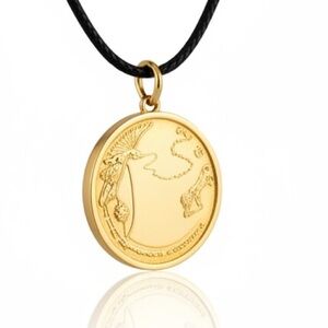 Erte Signed Art Deco Medallion Necklace: Parrot